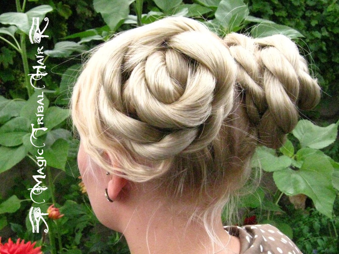 Image of Twisted bun rockabilly hairstyle