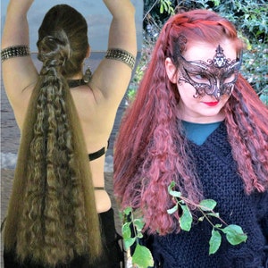 HAIR FALLS custom color Tribal Fusion Belly Dance hair piece 24&#39;&#39;/ 60cm long fairy mermaid wig Fantasy Larp & Cosplay costume hair extension