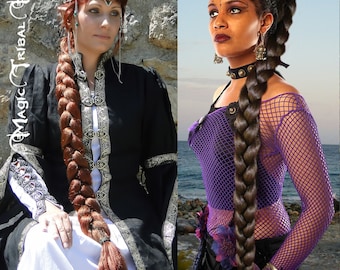 国内で当店のみ ILLUSORY - Four-Point Star Braided Faux Long Senegalese Twist Locks Lace Front Wig - Zuri | StarLaceWigs