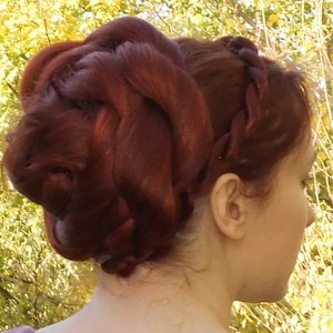 Rose Bun YOUR HAIR COLOR Renaissance clip-on chignon Boho wedding hair