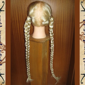 BRAID HAIR EXTENSIONS 2 x Custom Color plait 20&#39;&#39;/50cm Wavy Rapunzel hair falls Renaissance braid pigtails Medieval wedding bride hair piece