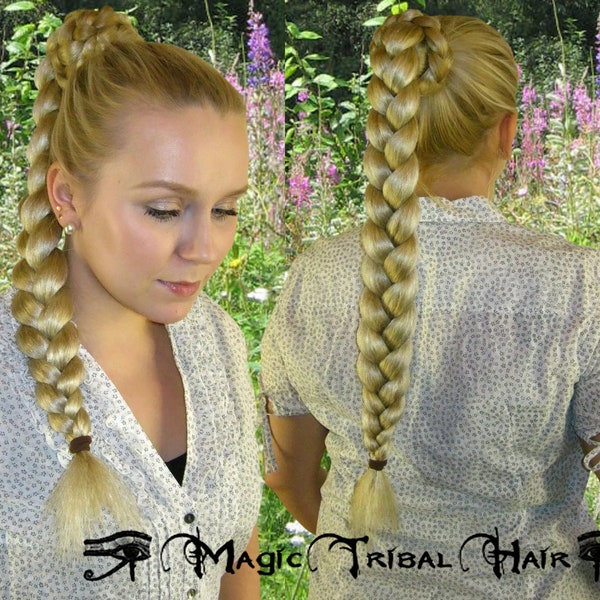 Braid Ponytail YOUR HAIR COLOR 20''/50 cm multi styling hair piece Braided hair bun Wedding Bride chignon Classic topknot Plait extension