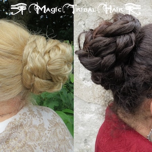Natural Chignon YOUR COLOR Messy Braided Bun Wedding Bride Hair Piece