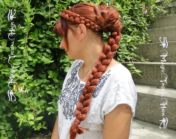 RAPUNZEL BRAID RENAISSANCE Hair Piece 50 Cm 20 Long C U S T O M Color Synthetic Hair Braid Medieval Hair Extension Boho Bride Hair Braid Etsy