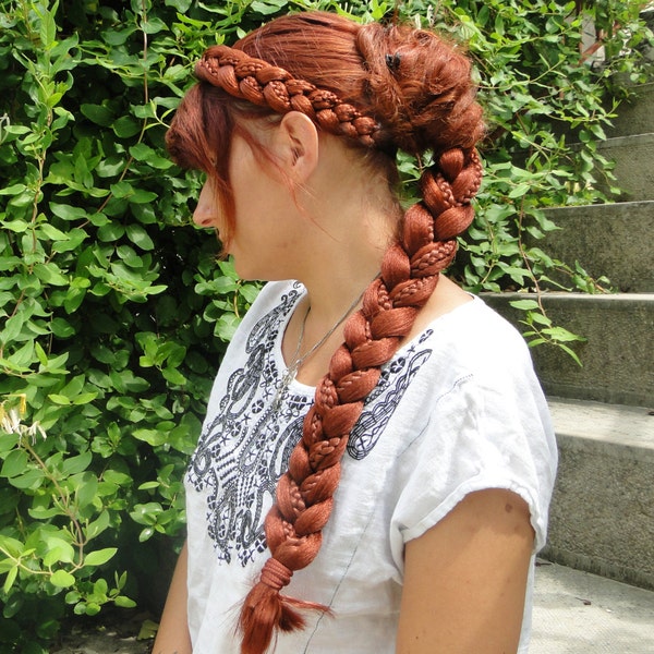 RAPUNZEL BRAID RENAISSANCE Haarteil 50 cm lang C U S T O M Farbe Kunsthaarzopf Mittelalterliche Haarverlängerung Boho Braut Haarzopf