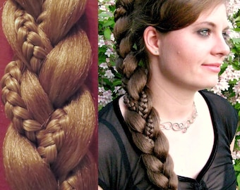 Hair Braid Braided Fantasy Ponytail YOUR COLOR Boho wedding hairpiece Renaissance renfaire plait Viking larp hair extension Afro hair braid
