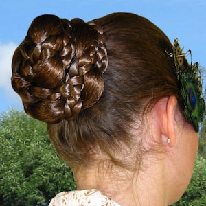 CHIGNON wedding hair accessory HAIR BUN Snow White braid C U S T O M  C O L O R braided updo Bride wiglet Bridal hair piece Renaissance hair