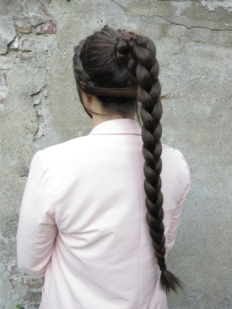 Hair Bun YOUR HAIR COLOR Braided chignon bun cover hair piece Classic ballet bun & topknot Clip on prom hairpiece Wedding hair extensions image 9