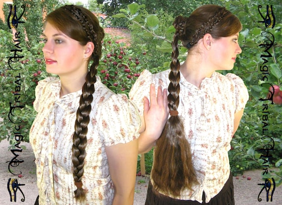 Custom Braid L Size Ponytail Wavy Hair Piece Fall Etsy