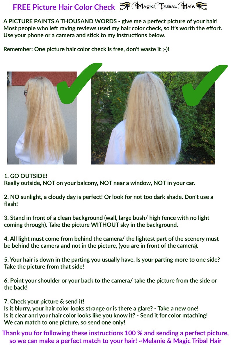 HAIR COLOR CHECK free color advice for hair falls up to 22 inches/55 cm long custom hair extensions Free Advice, you needn't buy this offer image 2