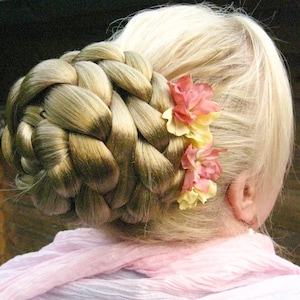 Chignon Hair Extension YOUR HAIR COLOR Braided bun Wedding bride updo hair piece Clip-on bun hair extension 90 cm/ 36&#39;&#39; long Rapunzel braid