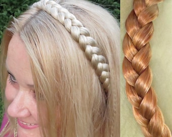 Braid Hairband for Straight Hair YOUR HAIR COLOR Bride plait hairpiece Grecian headband Braided wedding hair extension Natural hair braid