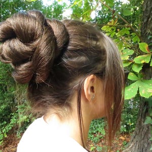 Hair Bun YOUR HAIR COLOR Braided chignon bun cover hair piece Classic ballet bun & topknot Clip on prom hairpiece Wedding hair extensions image 18