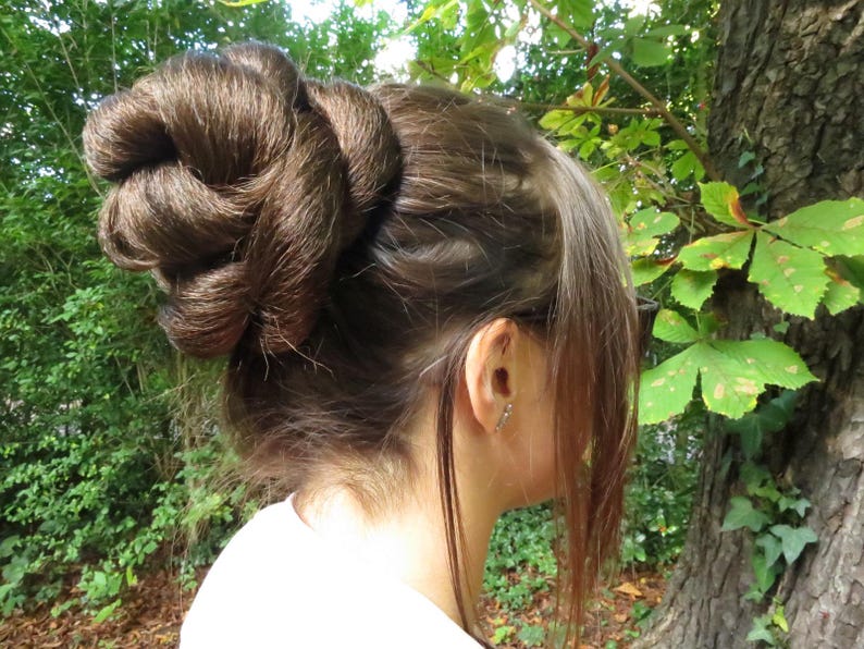 Hair Bun YOUR HAIR COLOR Braided chignon bun cover hair piece Classic ballet bun & topknot Clip on prom hairpiece Wedding hair extensions image 18