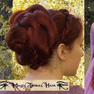 Trenza exuberante trenza extra larga TU COLOR DE CABELLO Pieza de cabello Tribal Fusion Cola de caballo Gypsy Boho Extensión de cabello para danza del vientre Caídas de cabello Bollywood imagen 9