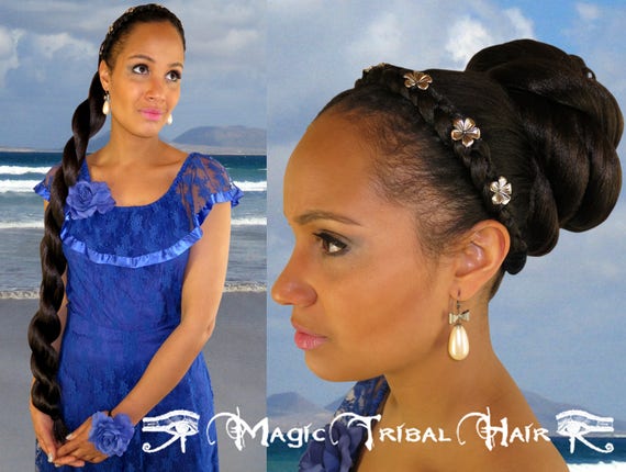 Afro Twist Braid Topknot Custom Color Braid Hair Extensions Etsy