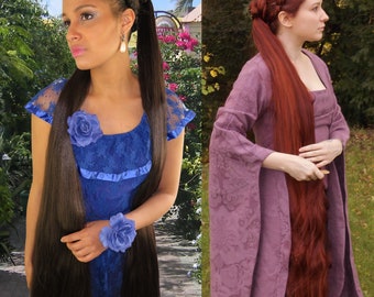 Long Hair Falls YOUR COLOR 39 IN Renfaire fairy hair extensions 100cm Viking cosplay ponytail Renaissance larp Elf costume Fantasy hairpiece