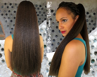 Afro Hair Falls Medium YOUR COLOR African American Ponytail Extension