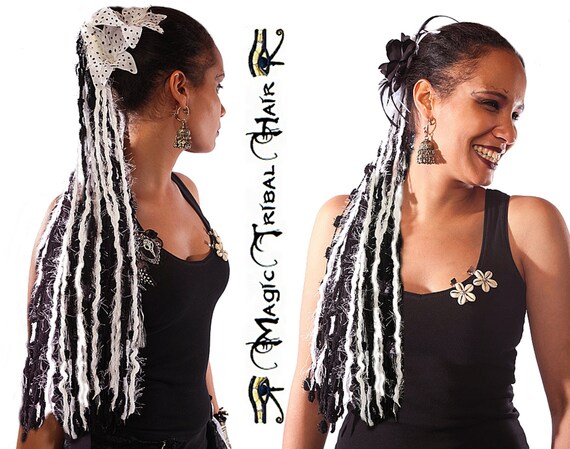 Gothic Belly Dance Yarn Hair Falls Tribal Fusion Hair Etsy