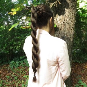 Hair Bun YOUR HAIR COLOR Braided chignon bun cover hair piece Classic ballet bun & topknot Clip on prom hairpiece Wedding hair extensions image 16