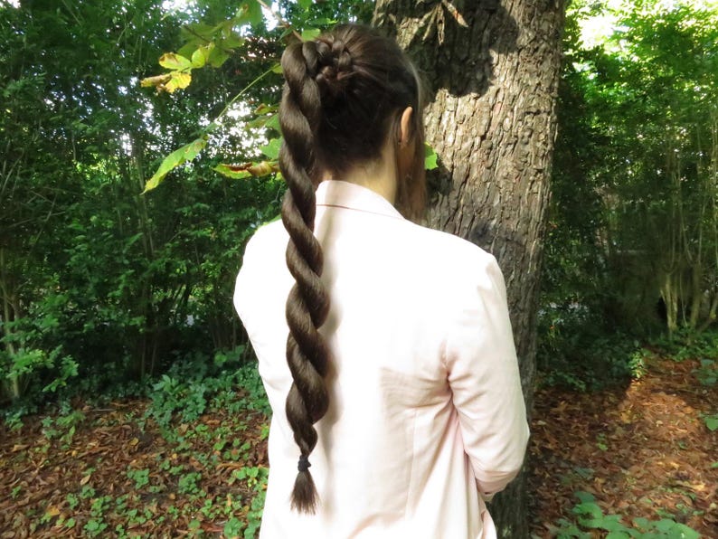 Hair Bun YOUR HAIR COLOR Braided chignon bun cover hair piece Classic ballet bun & topknot Clip on prom hairpiece Wedding hair extensions image 16