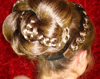 CHIGNON braided wedding HAIR BUN Formal bride hair piece Beehive topknot Fantasy steampunk hair accessory Goth & Renaissance updo hairstyle