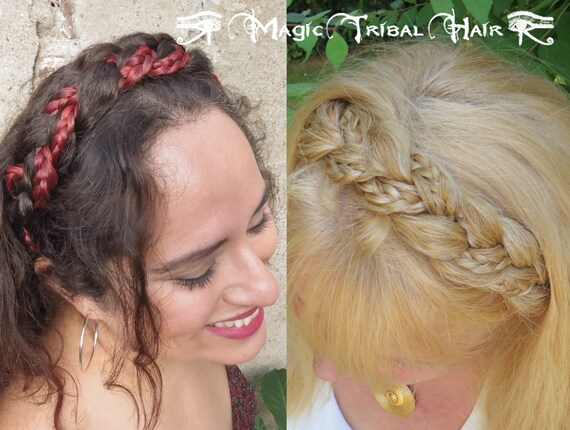 Messy Braid Headband Rapunzel YOUR HAIR COLOR Renaissance Wedding Plait -   Canada