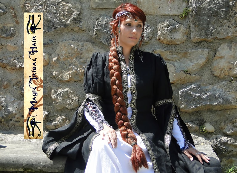 Trenza exuberante trenza extra larga TU COLOR DE CABELLO Pieza de cabello Tribal Fusion Cola de caballo Gypsy Boho Extensión de cabello para danza del vientre Caídas de cabello Bollywood imagen 6