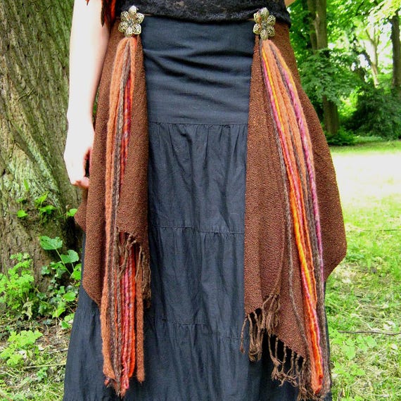 TRIBAL FUSION GYPSY yarn hair falls Belly Dance hip & hair tassels Boho skirt adornment Fantasy Larp costume Goa rave belt Hair accessory