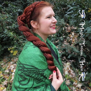 Fantasy TWIST BRAID & CHIGNON updo ponytail C U S T O M  C O L O R Hair Fall Reenactment Larp wig 20&#39;&#39;/ 50 cm long Steampunk extension