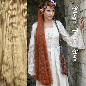 Hair Falls 39&#39;&#39;/ 100 cm Fantasy Style YOUR COLOR elf viking extensions Magic Tribal Hair ponytail Steampunk fairy hairpiece Renfaire costume