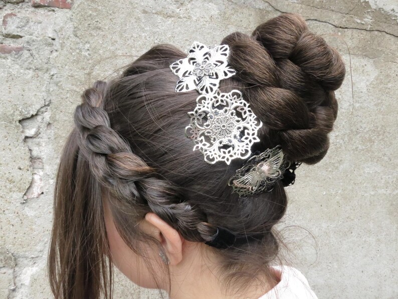 Hair Bun YOUR HAIR COLOR Braided chignon bun cover hair piece Classic ballet bun & topknot Clip on prom hairpiece Wedding hair extensions image 15