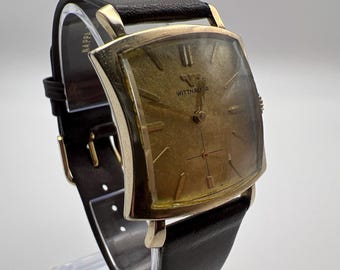 Vintage Wittnauer 10K GF Men’s Dress Watch Textured Dial Manual Wind Running