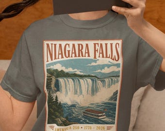 250th Anniversary Shirt, America 250 Niagara Falls Vintage Tee, Comfort Colors 1717, 1776 Patriotic Shirt, 250 Years Freedom USA Souvenir