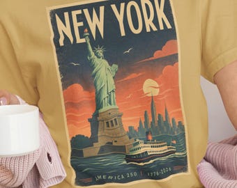 New York City 250th Anniversary Shirt, Statue of Liberty America 250 Vintage Tee, Comfort Colors 1717, NYC Souvenir, Patriotic USA Gift