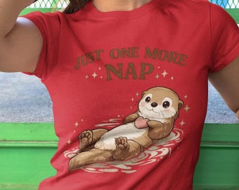 Otter Nap Shirt, Animal Graphic Tee, Funny Otter Lover Gift