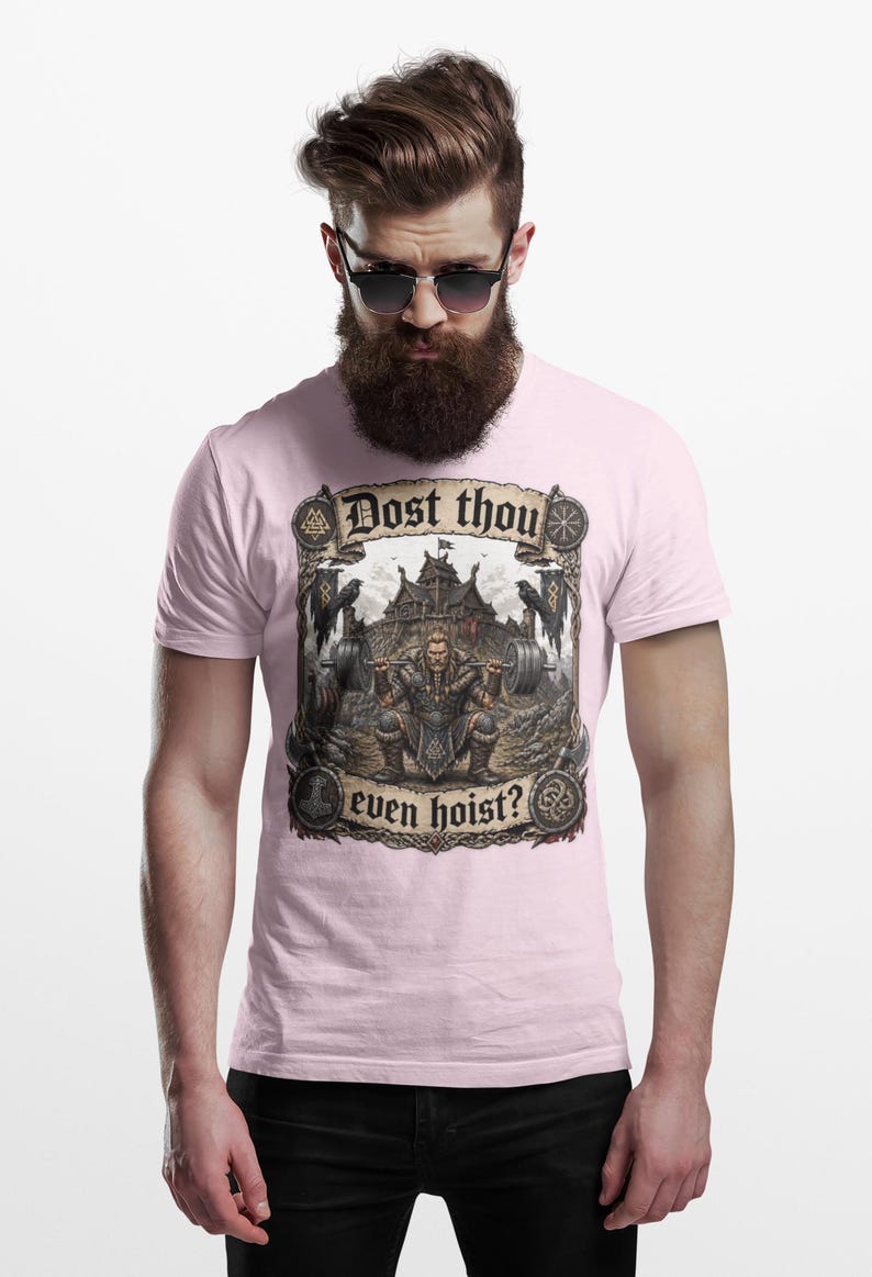 Dost You High Mittelalter Gym Retro T-Shirt Light Pink