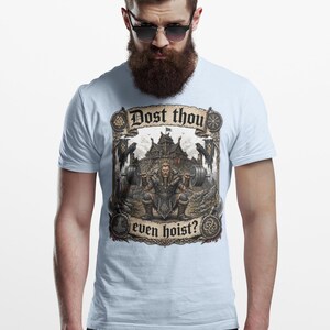 Dost You High Mittelalter Gym Retro T-Shirt Light Blue