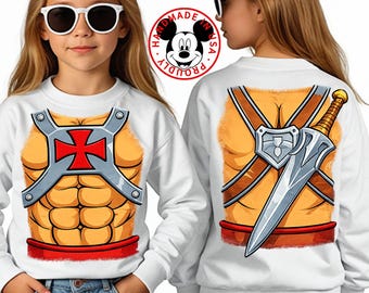 He-Man Six Pack Sweatshirt, Masters of the Universe Hoodie - Front & Back Print