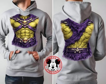 Skeleton Six Pack Sweatshirt, Masters of the Universe Hoodie - Heman Front & Back Printed Sweater
