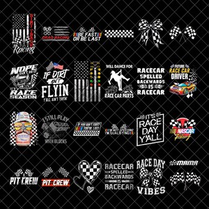 Racing PNG Bundle, Racing quote png, Racing T-shirt Design, Car Racing Png, Race Day Yall png, Checkered Flag Png, Racing PngG, SvgCraftor