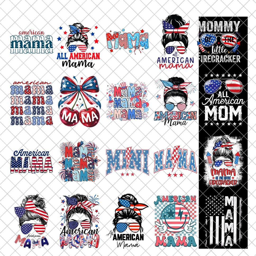 4th of July Mama Png, American Mama Checkered Png, 4th of July Png ...