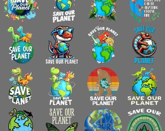Save Our Planet Earth Day Animal Lover Gift PNG