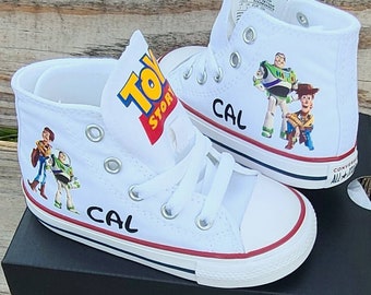 Toy Story Converse, Personalized Name, Buzz and Woody, Many Colors and Sizes