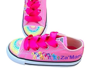 Low Top Converse, My Little Pony Shoes, Sneakers, Girls, Choose Your Size and Shoe Color