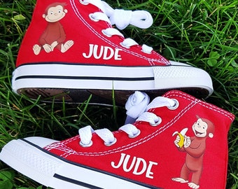 Curious George Converse, Many Colors, Personalized Toddler Shoes