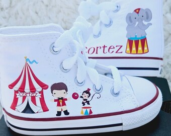 Personalized Carnival Converse For Toddlers, Circus Converse Sneakers For Boys, Big Top Tent Converse