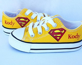 superman custom converse sneakers
