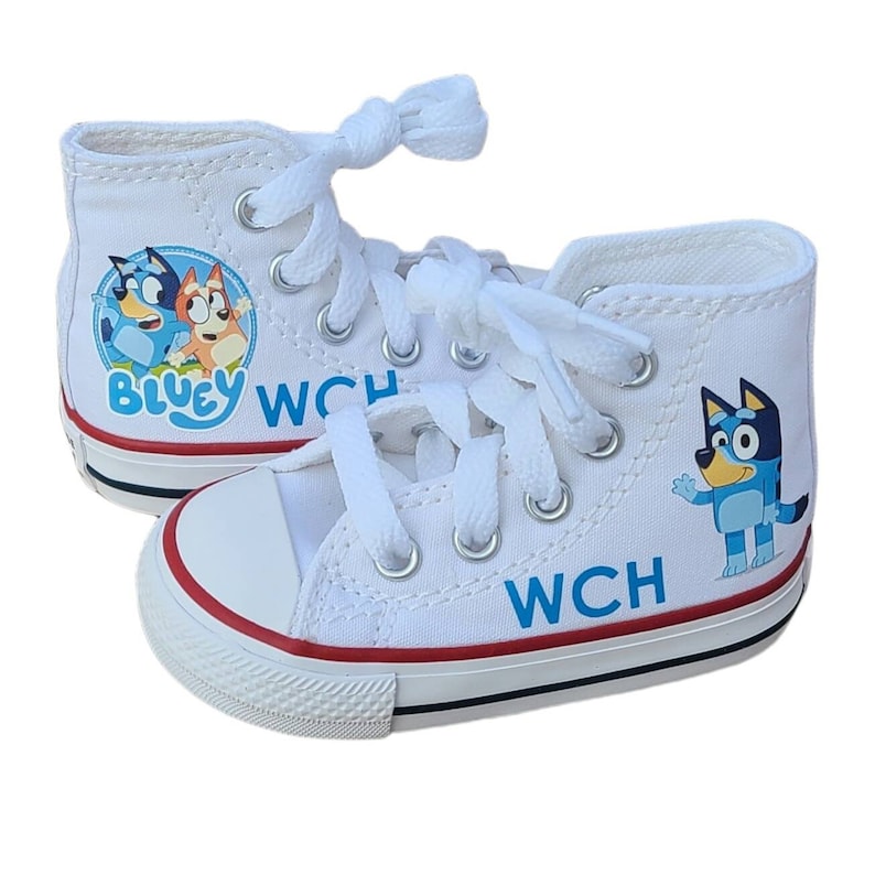 Custom Bluey Converse, Bluey Shoes For Baby Toddler, Bluey and Bingo Converse, Personalized Bluey Sneakers For Boy or Girl image 3