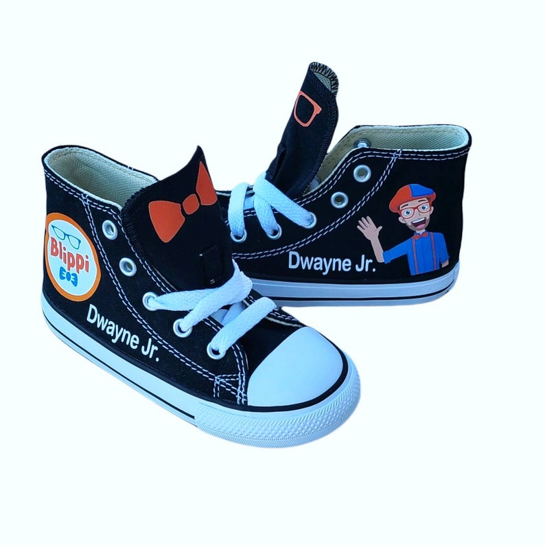 Blippi Shoes Genuine Converse High Tops Personalized Name - Etsy